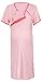 Happy Mama Women's Maternity Hospital Gown Robe Nightie for Labour & Birth. 393p (Nightdress - Powder Pink, UK 16/18)