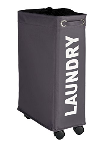 Wenko 3450115100 Wäschesammler Corno Grau – Wäschekorb, Fassungsvermögen 43 L, 100 % Polyester, 18,5 x 60 x 40 cm, dunkelgrau - 5