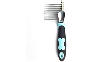 ANIGOOD Professional Comb Dematting Rake Pet Shedding Tool Dog Cat Hair Grooming Brush (Blue)