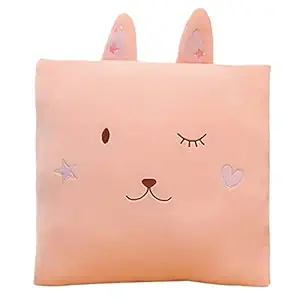 Artibetter Plush Square Throw Pillow Stuffed Animal Cushion Soft Bunny Pillow Pregnancy Waist Support for Girl Woman Home Sofa Bed Decoration 15. 72in