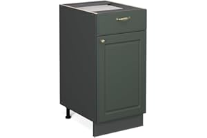 Vicco mobiletto base per cucina Fame-Line, Verde-oro Country House/Antracite, 40 cm senza piano di lavoro