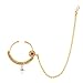 I Jewels Traditional Gold Plated Nose Ring/Nath with Chain For Women NL09 RS.349.00