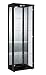 Produktbild Markenlos Glasvitrine Sammlervitrine Vitrine LED beleuchtet Schloß Spiegel Weiss Schwarz Silber (Schwarz)