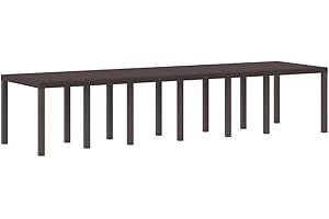 vidaXL Mesa de jardín marrón, 350 x 100 cm, expandible, para Comedor, Resistente a la Intemperie y a los Rayos UV. Ideal para 8 Personas, fácil de Montar, de Madera de Tierra, Rectangular. Mobiliari