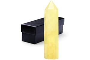 ‎XIANNVXI XIANNVXI 4" Groß Kristalle Citrin Turm 1PC Edelsteine Stab Kristall Türme Natürlicher Steine Hexagonal Punkt Stäbe Meditation Energie Stein 9-10cm