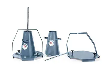 EIE Instruments Slump Cone Test Apparatus-Mild Steel Construction with Temping Rod for Cements and Concrete Testing Equipment, Workability (16mm Dia X 600mm) - ISI Marked