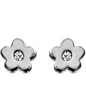 Ohrringe Flower Zirkonia Weiß Edelstahl