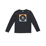 Colocación Imprimir RIP CURL Boys \'Cuadrado Logo Camiseta de Manga Larga, Niños, Color Negro, tamaño S