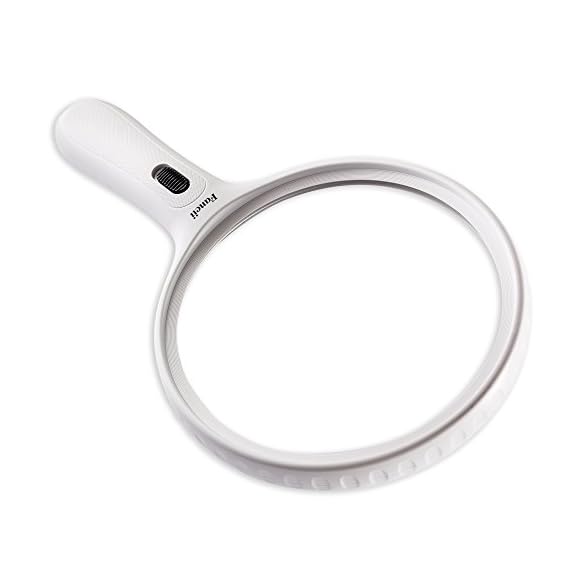 Fancii Très Grande Loupe Grossissante avec Lumière LED, 2X et 3.5X 138mm Loupe avec Éclairage