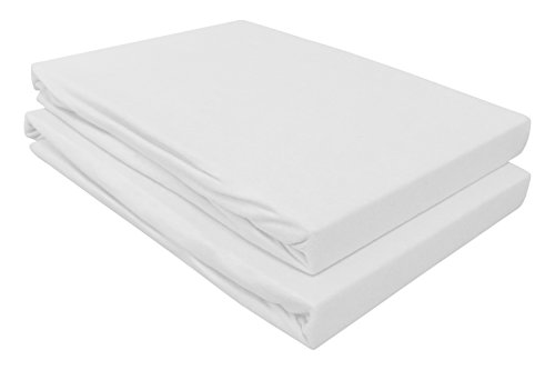 2er-Set Jersey Baby/Kinder-Spannbettlaken Spannbetttuch 60×120 – 70×140 cm aus 100% Baumwolle in vielen Farben - 2