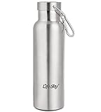 LifeSky - Borraccia sportiva in acciaio INOX, doppia parete isolante sottovuoto, colla largo, senza BPA, 600ml