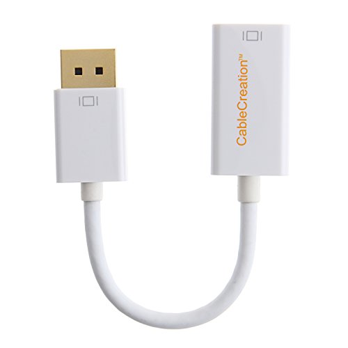 CableCreation vergoldet (DP1.2) Displayport auf HDMI Adapter, Unterstützung 4K X 2K & 3D-Audio / Video Converter ist DP1.2 Version verträglicher, weiße Farbe - 4