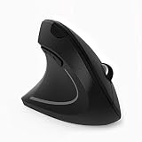Jelly Comb Souris Gaucher, Souris Verticale Ergonomique sans Fil Silencieuse avec Nano Récepteur, 6 Boutons, DPI Réglable, Interrupteur on/Off- Noir