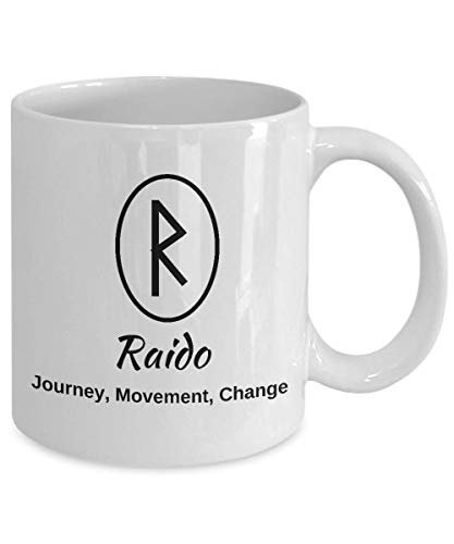 Raido Rune Coffee Mug 11 oz Gift Norse Rune Mug Viking Rune Mug Rune Stones Mug Divination Mug Runes Mug Elder Futhark Rune Mug