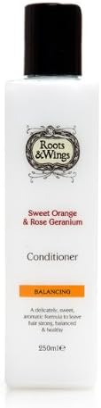 Roots & Wings Organic Balancing Sweet Orange and Rose Geranium Conditioner 250ml[Amazon-developed Certification] Compact by Design