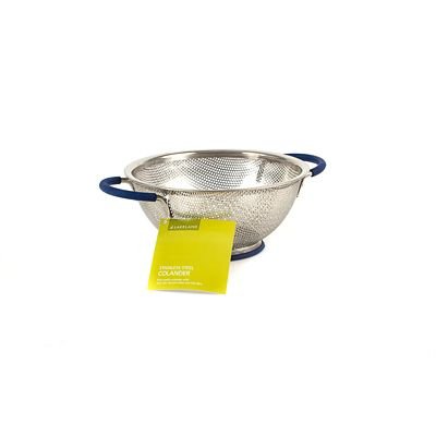 Lakeland Edelstahl-Sieb, Silikongriffe, Edelstahlnetz,Blau, 17,5 cm Ø - 6