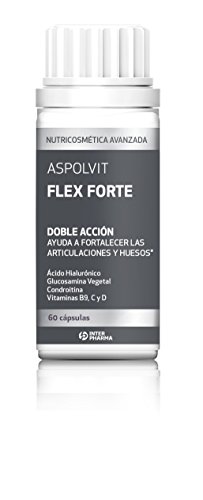 ASPOLVIT - Flex Forte Suplemento con ácido hialurónico, vitaminas y glucosamina para mantener la flexibilidad y fortalecer las articulaciones - 60 cápsulas