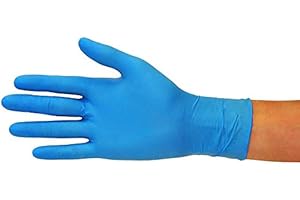 SF Medical Products GmbH Guantes de nitrilo Caja de 100 piezas (L, azules) Guantes de examen desechables, sin polvo, sin látex, no estériles, médicos, tatuajes, guantes, un solo uso