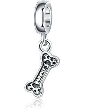 Christmas Gifts Love My Pet Dog Bone 925Sterling Silber Charms passend für Armbänder Schmuck