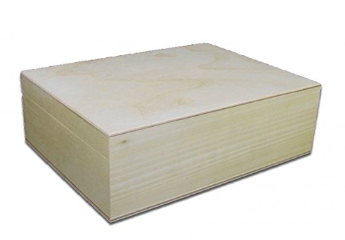 mittelgroße, rechteckige Holzbox, Aufbewahrungsbox, Holz-Kassette, Linde unbeh. - 2