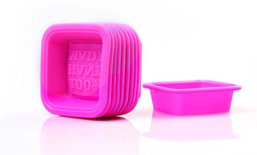 Unitedcovers Silikonform 100 % Handmade zum Seifengiessen quadratische Seifenformen PINK im 4-er Pack (4 Stück insgesamt) — Versand aus Deutschland - 3