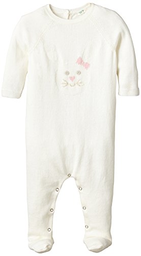 United Colors of Benetton Baby-Girls Rabbit Knit All in One Romper, Off-White (Cream), 6 to 9 months (Manufacturer Size: 68 cms)
