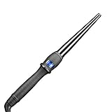 babyliss curling iron 32mm Diseño humanizado: versátil varita rizadora con control antideslizante envolvente, calentamiento instantáneo de los años 60, punta aislada, cable giratorio de 360   grados (2,06 m) y pantalla digital LED. Puedes ajustar la temperatura como desees para hacer hermosos rizos que duraron mucho tiempo.