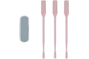 ZISWIN 2024 New 2-in-1 Nasal Hair Cutter, Nostril Hair Remover Tool, Double Sided Nose Hair Knife, Portable Manual 360° Rotating Nose Hair Trimmer with Ear Picker for Women Men (Pink, 3PCS)