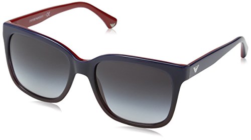EMPORIO ARMANI Women's 4042 0EA4042 53478G 55 Rectangular Sunglasses 55, Bluette Gradient Red On Red/Greygradient