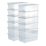 CONVENIENTES: Estas cajas de plástico con tapa pueden usarse en casa o en la oficina para mantener limpios y ordenados tu sala de estar, dormitorio, armario, cocina, garaje, sótano, trastero, jardín, loft, estudio, etc. así como el maletero del coche