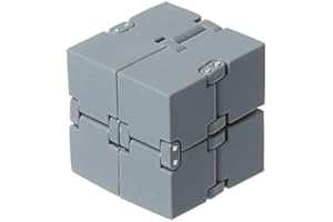 RMEET Infinity Cube,Plastique Fidget Cube PVC MiniStress de Jouet de Doigt de Fidget pour les Enfants Adultes Killing Time ADD ADHD Anxiety Disorder Gris