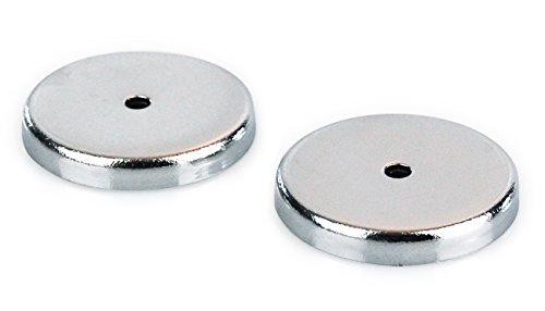 Rundmagnet 31 x 4 mm bis 2 kg, 2 Stück, Starker Magnet rund, verchromt - 3