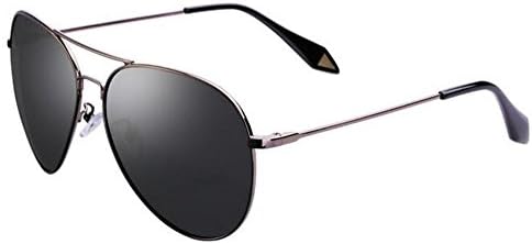 GOUQIN Sunglasses Stylish Offset Optical Sunglasses Driving System Sunglasses, Gun Box/Gray Film
