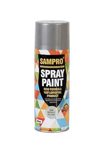 Sampro Cube aerosol SILVER spray paint for bike , car, activa, metal, art and craft. 400ml