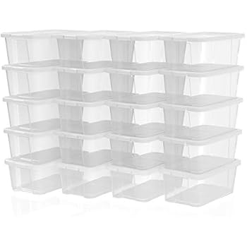 MultiWare 24 x Schuhaufbewahrung Schuhbox Schuhkasten Stapelbox