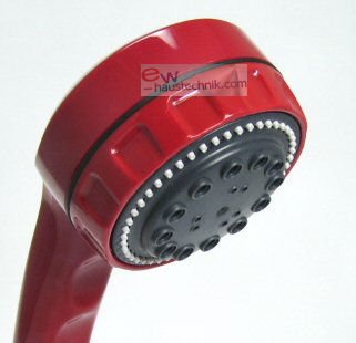 tecuro Handbrause ew-color – rot RAL 3003 3-fach umstellbar - 3