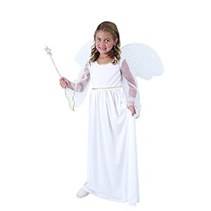 Disfraz de Ángel Navideño con alas, de talla 110 hasta 140