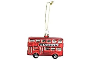 Gisela Graham : Christmas Decoration : Painted Glass London Bus