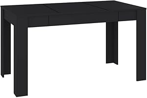 vidaXL Tavolo da Pranzo Nero 140x74,5x76 cm in Truciolato