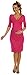 Happy Mama. Women's Maternity Jersey Baby Shower Dress. V-Neck 3/4 Sleeves. 001p (Fuchsia, 10)