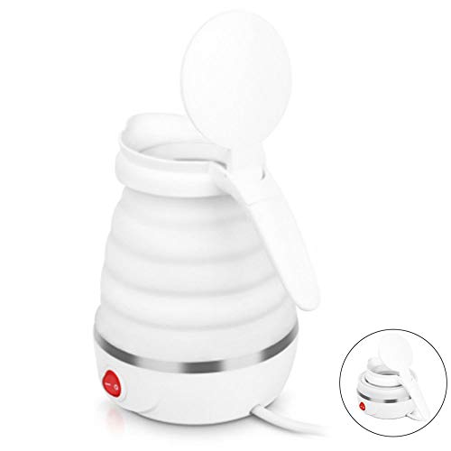 Preisvergleich Produktbild CLDGF 600Ml Zusammenklappbarer Elektrischer Wasserkocher, Silikon In Lebensmittelqualität, 100V-240V Universal Spannung, Wasser-Camping-Heim Reisekessel, Mit Kochendem Trocken Schutz