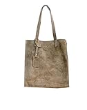 30 X 34 X 11 cm Oktradi® Damen Shopper Leder Wildleder Schultertasche Handtasche Ledertasche Laptoptasche Beutel 30 x 34 x 11 cm Made in Italy (Braun)