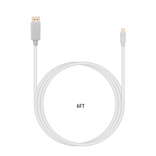 Mini DP auf DP Kabel, 1.8m Vergoldet Mini DisplayPort(Thunderbolt) auf Displayport(DP) Kabel(Weiß) Konverter Adapter V1.2, 4K Resolution Unterstützte von SZCTKlink - 4
