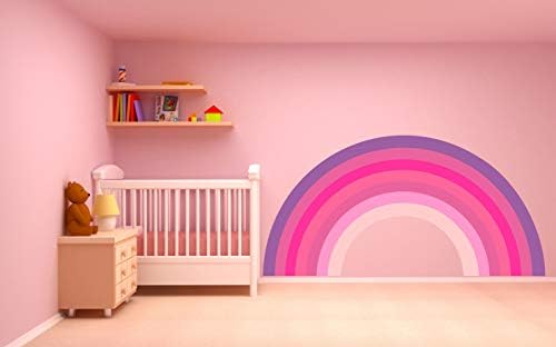 Kapowboom Graphics Pink & Purple Pastel Rainbow wall sticker decal children's bedroom nursery art graphic 2 sizes (Large - 140cm x 74cm)
