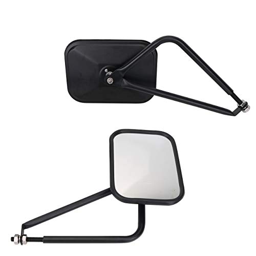 RONGZHI Portes Off miroirs Jeep Wrangler Quick Release Miroir Noir Paire Miroir côté rectangulaire 2007-2017 Jeep Wrangler JK 2/4 Portes