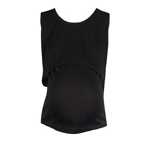 Malloom® Pregnant Maternity Clothes Nursing Tops Breastfeeding Vest T-Shirt (Black)