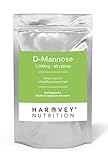 D-Mannose Tablets | 1000mg x 60 Tablets | High Strength | Suitable for Vegetarians and Vegans, Gluten Free | Easy to Swallow Coated Tablets