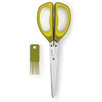 Brabantia Tasty Colours Tijeras para vegetales, Acero Inoxidable, Verde por fuera / Amarilla por dentro, 2x8x22.5 cm