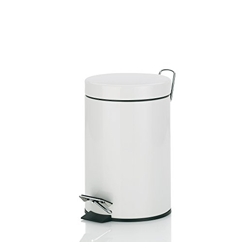 KELA 21766, Kosmetikeimer 3 l, Silent-Close, Metall, Alaska, Weiß