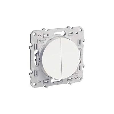 Schneider Electric Odace, va-et-vient + poussoir Blanc, 10 A